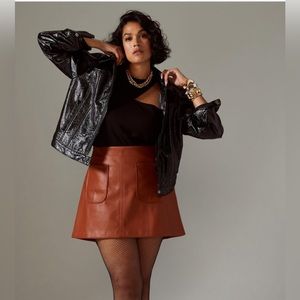 Anthropologie Maeve Faux Leather A Line Skirt
